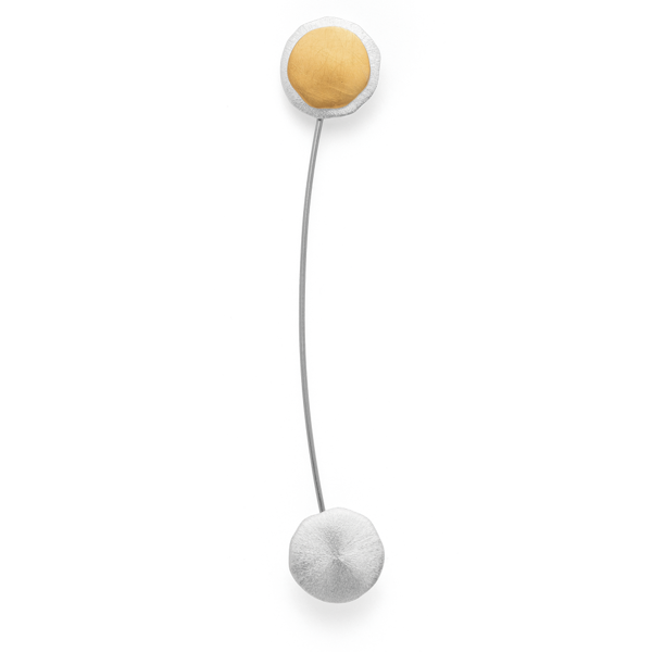 925/- Broche, delvis fg, mat/børstet rho.stål nål from Bastian Inverun