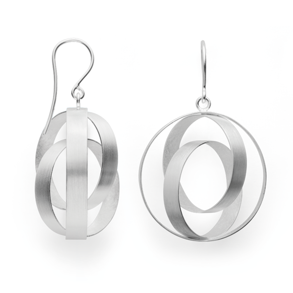 925/- ørehænger, rho. mat/børstet from Bastian Inverun
