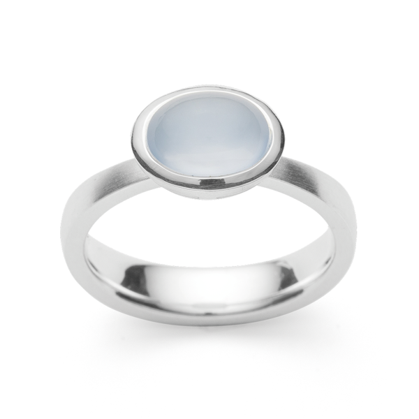 925,- ring, rho. mat/blank, kalcedon 1,60ct from Bastian Inverun