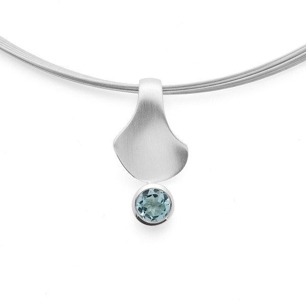 925/- Vedhæng mat/blank, blå topas 1,08ct from Bastian Inverun