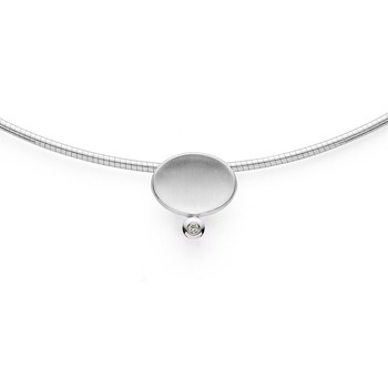 925/- Vedhæng, rho. mat/blank, 0,015ct W-SI from Bastian Inverun