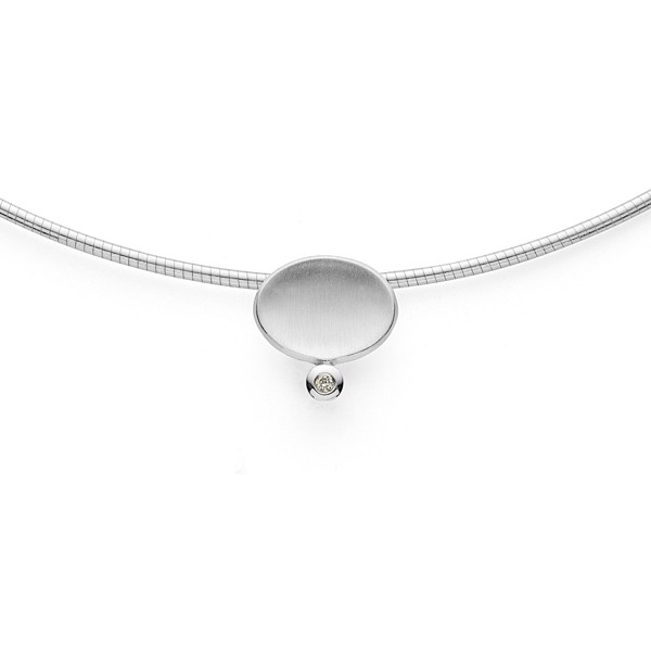 925/- Vedhæng, rho. mat/blank, 0,015ct W-SI from Bastian Inverun