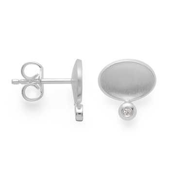 925/- ørehænger mat/polerede, br 0.02ct W-SI from Bastian Inverun