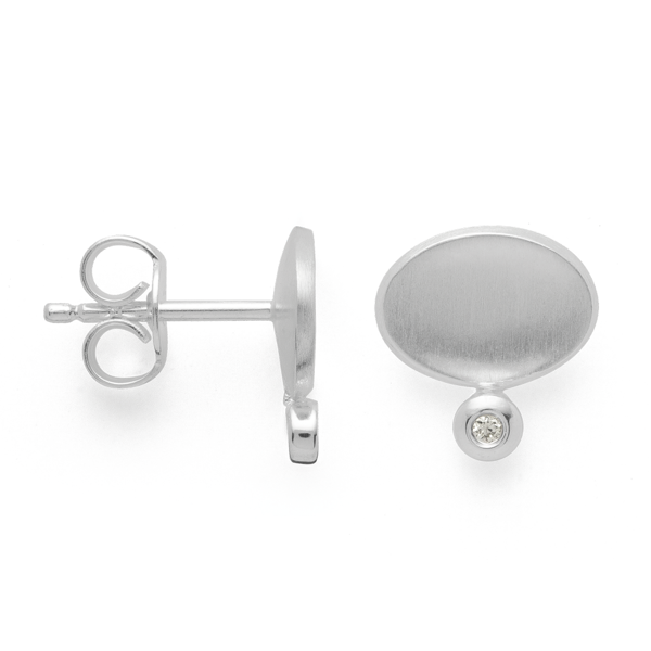 925/- ørehænger mat/polerede, br 0.02ct W-SI from Bastian Inverun