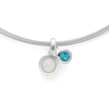925/- Vedhæng, rho. mat/pol., blå topas, månesten from Bastian Inverun