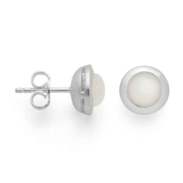 925/- Øreringe blank, hvide månesten 1.63ct from Bastian Inverun