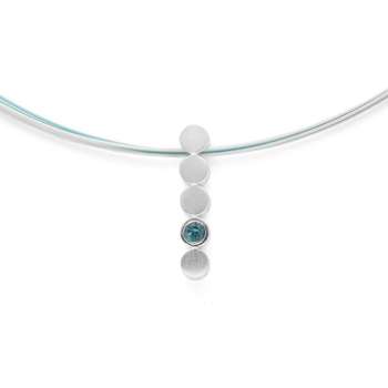 925/- Vedhæng mat/blank, blå topas 0,14ct from Bastian Inverun