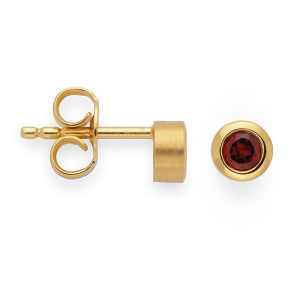925/- Øreringe, fg mat/blank, granat 0,30ct from Bastian Inverun
