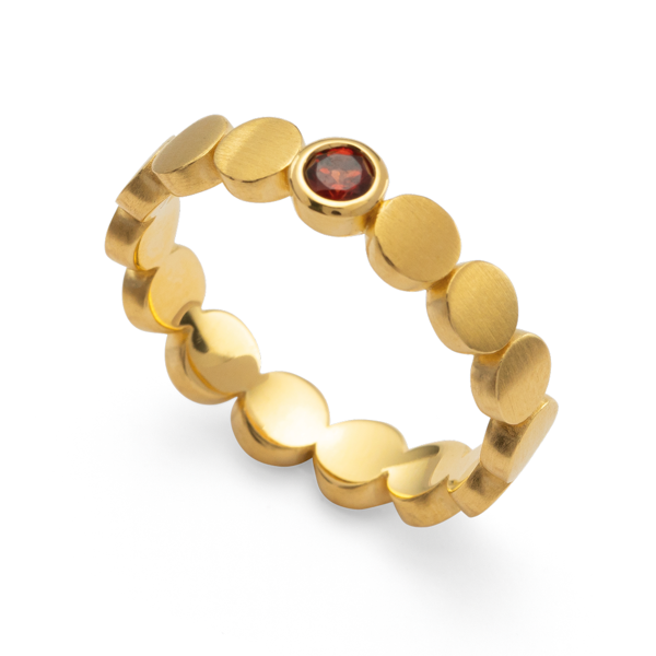 925/- Ring, fg mat/blank, Granat 0,15ct from Bastian Inverun