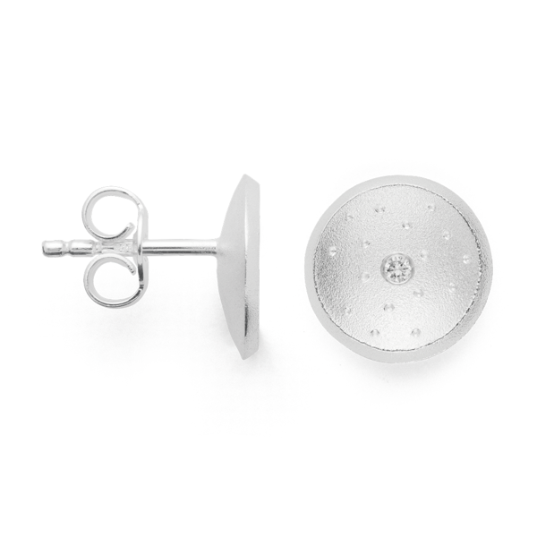 925/- Ørestikker sandblæst, br 0.02ct W-SI from Bastian Inverun