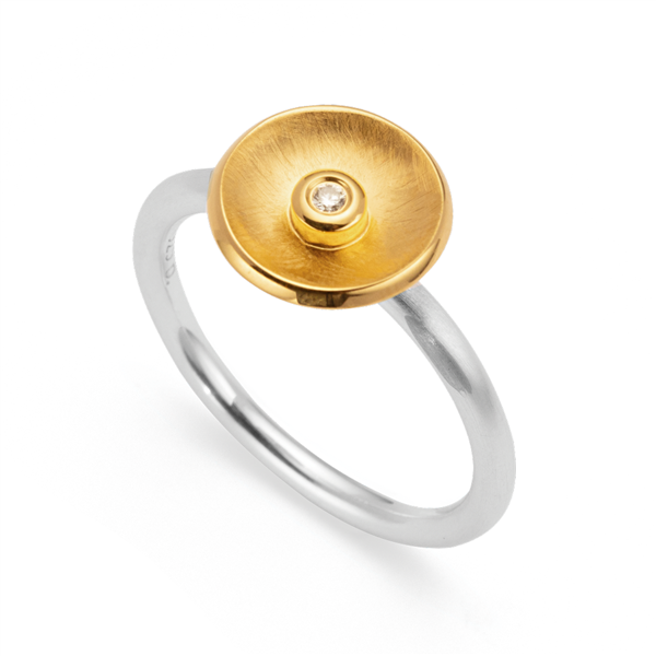 925/- Ring, delvis jfr. børstet/blank, 0,02ct from Bastian Inverun
