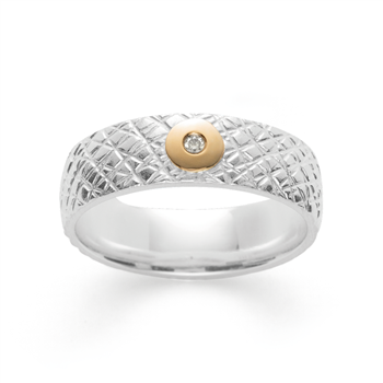 925/- Ring, fg mat/tekstureret, 0,015ct W-SI from Bastian Inverun