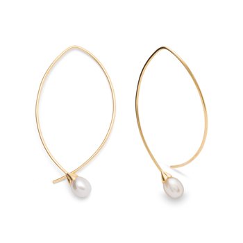 925/- ørehænger, mat fg, hvide kulturperle 3.10ct from Bastian Inverun