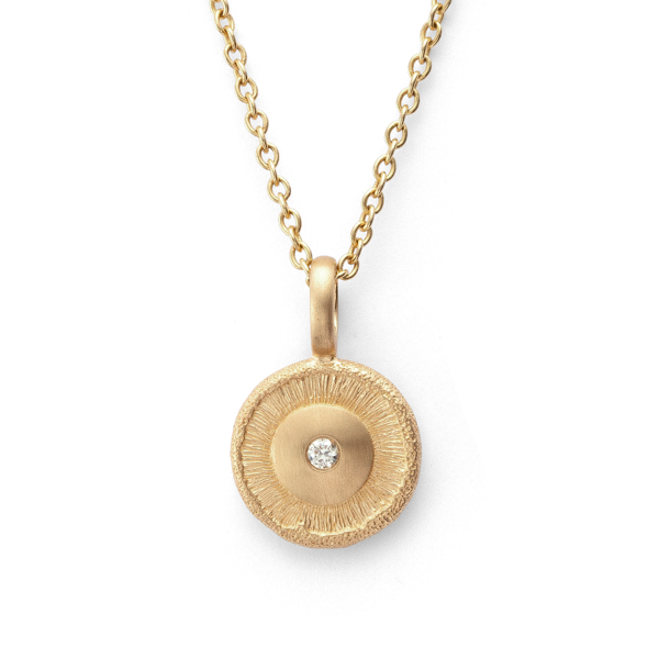 750/- Vedhænger mat/ struktureret, 0,02ct from Bastian Inverun