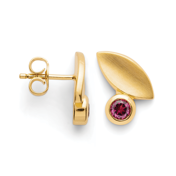 925/- øreringe,fg.,mat, rhodolite 0,40ct from Bastian Inverun