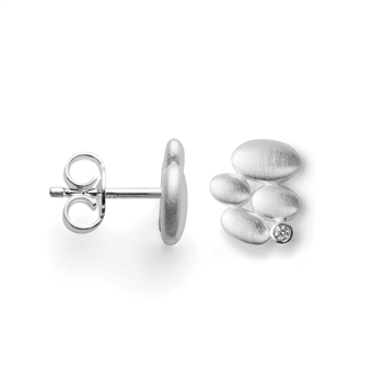 925/- øreringe, rhd, mat,dia. 0,02ct W-SI from Bastian Inverun