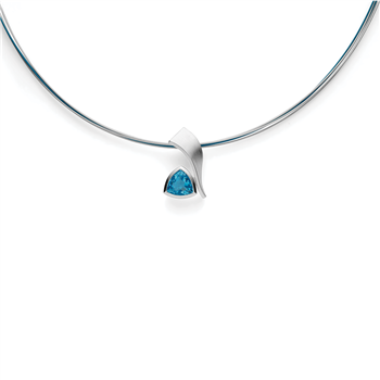 925/- vedhæng, rhodium-pl.,mat, blå topaz 2,37ct from Bastian Inverun