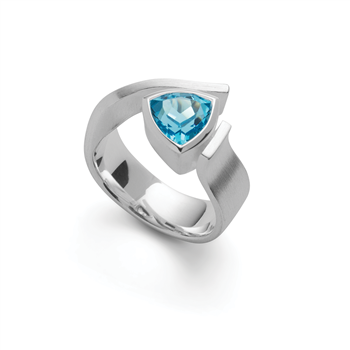 925/-ring, rhd, mat, blå topaz 2,43ct from Bastian Inverun