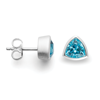 925/-øreringe,rhodium-pl.,mat, blå topaz 1,85ct from Bastian Inverun