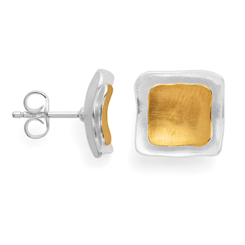 925/-øreringe, rhodium-pl., delvis fg., mat from Bastian Inverun