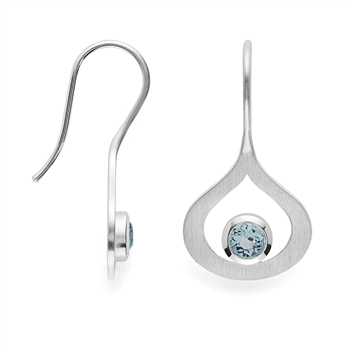 925/- øreringe, mat, blå topaz 0,64ct from Bastian Inverun