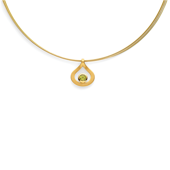 925/- vedhæng, fg., mat, peridot 0,52ct from Bastian Inverun