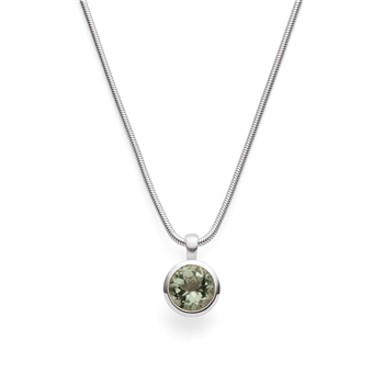 925/vedhæng,rh.-pl.,mat/pol.,amethyst grøn 3,1ct from Bastian Inverun