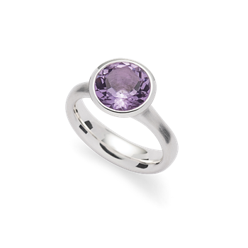 925/- ring, rhodium-pl., mat/pol., amethyst 3,2ct from Bastian Inverun
