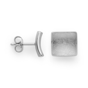 925/-øreringe, rhd, børstet/pol.,10mm from Bastian Inverun