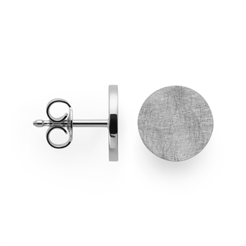 925/- øreringe, rh.-pl., børstet,/pol., 8mm from Bastian Inverun