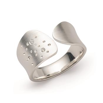 925/- Ring, rhodineret, mat, Dia. 0,03ct W-SI from Bastian Inverun