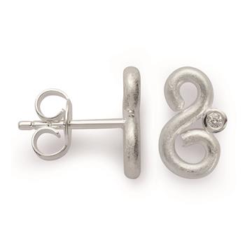 925/- Ørestikker, rho., mat, Dia. 0,01ct W-SI from Bastian Inverun