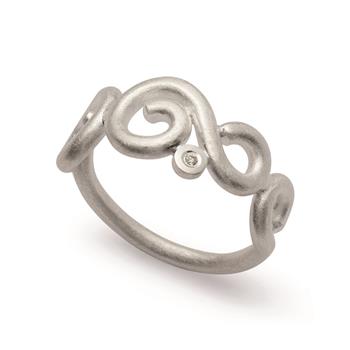 925/-Ring,rho.,mat/pol., Dia. 0,015ct W-SI from Bastian Inverun