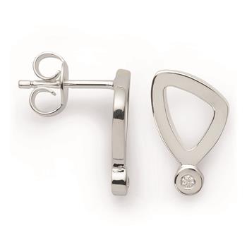 925/- Ørestikker, rhodineret, pol. Dia.0.02ct W-SI from Bastian Inverun