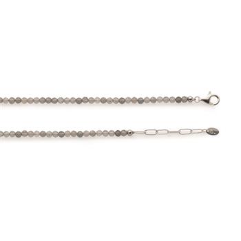 Kæde Labradorith, 925/- karabinlås, 42 + 3cm, 3mm from Bastian Inverun