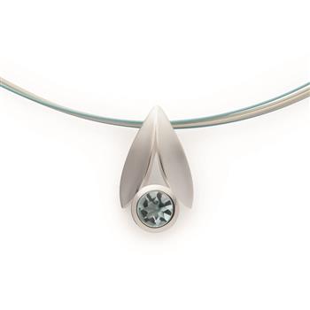 925/- Vedhæng, rho., mat/poleret, blå topas 0.93ct from Bastian Inverun