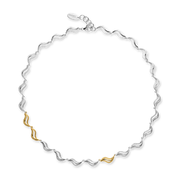 925/-collier, delvist forgyldt, mat/pol, 45+ 3 cm from Bastian Inverun