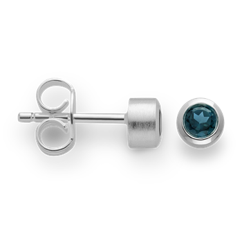 925-ørestikker, rh, mat, topaz londonblue0,26ct from Bastian Inverun