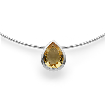 925/- vedhæng, poleret, champagnekvarts 5,58ct from Bastian Inverun