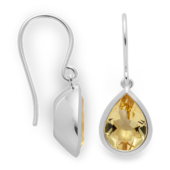 925/øreringe, rh, pol, champagnekvarts 5,34ct from Bastian Inverun