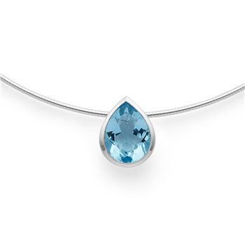 925/- vedhæng, rh, poleret, blå topas 5,76ct from Bastian Inverun