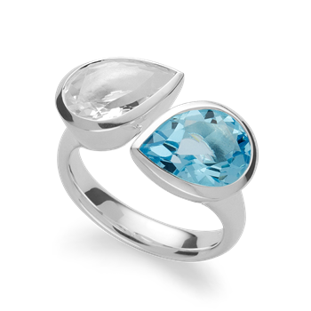 925ring, rh, blå topaz2,89ct,krystalkvarts2,39ct from Bastian Inverun