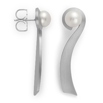 925/earstuds, rh, matte, kultur perler 5,62ct from Bastian Inverun