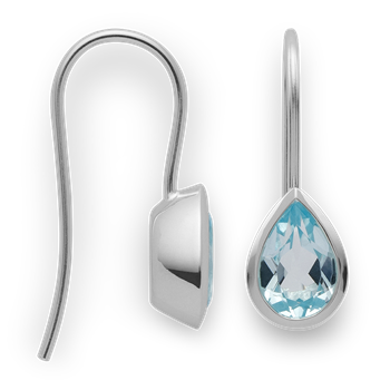 925/- øreringe, poleret, blå topas 2,22ct from Bastian Inverun