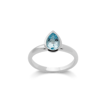 925/- ring, rh, poleret, blå topas 1,12 karat from Bastian Inverun
