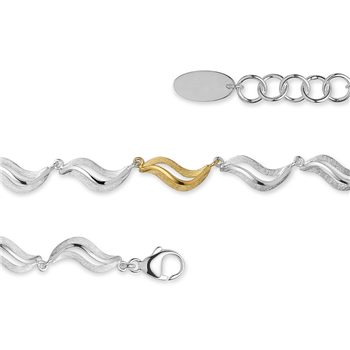 925/- armbånd, delvist forgyldt, mat/pol, 45+3 cm from Bastian Inverun