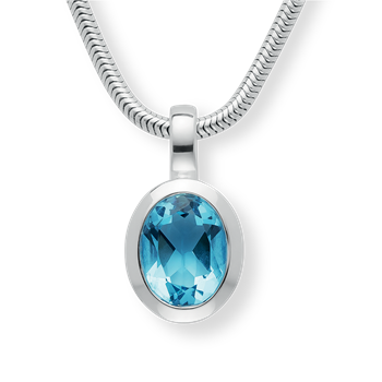 925/- Rh Vedhæng blå topas 1,48ct. Mat/pol from Bastian Inverun