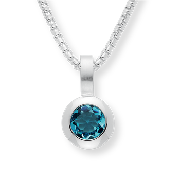 925/- Vedhæng blå topas0,67ct. Mat/pol from Bastian Inverun