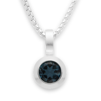 925/- Vedhæng blå topas 0,83ct. Mat/pol from Bastian Inverun