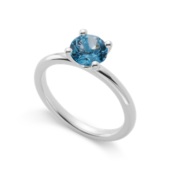 925/- Rh Ring blå topas 1,49,ct poleret from Bastian Inverun
